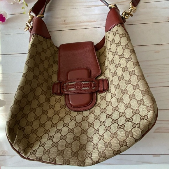 Authentic Gucci GG Canvas Hobo Shoulder HandBag - Picture 7 of 12